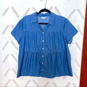 Time and tru chambray top